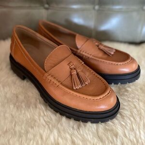Madewell Leather Tan Tassel Loafers W10